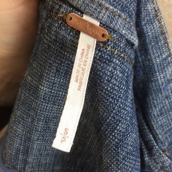 Free People Tattered Distress Tennis Jacket Indigo - Picture 6 of 8